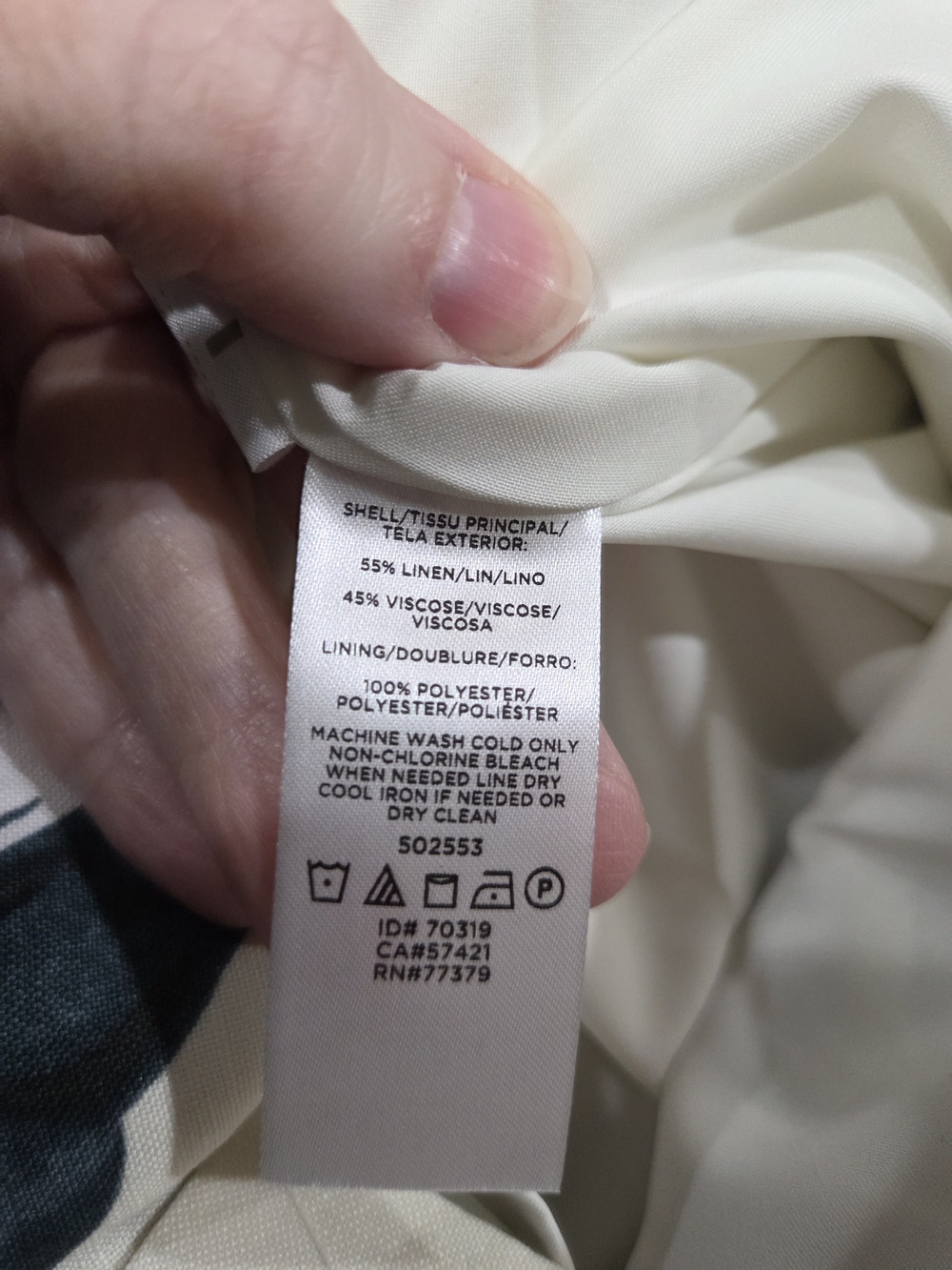 Ann Taylor White Skirt with Teal Print - Size 12 - Picture 7 of 8